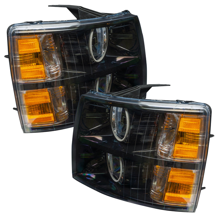 Oracle Lighting 7105-335 2007-2013 Chevrolet Silverado LED Round Style Halo Headlights - (Black Housing) - Truck Part Superstore