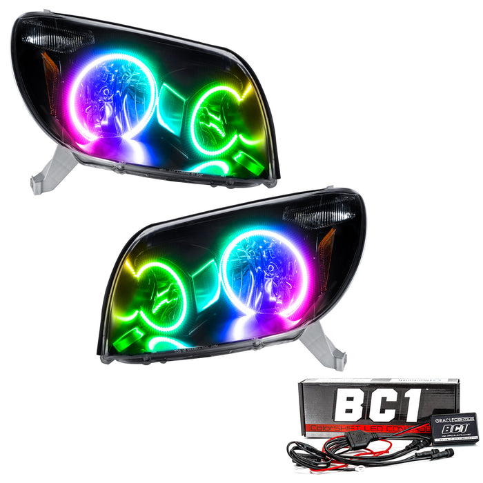 Oracle Lighting 7118-335 2003-2005 Toyota 4-Runner Pre-Assembled LED Halo Headlights - (Black Housing) - Truck Part Superstore