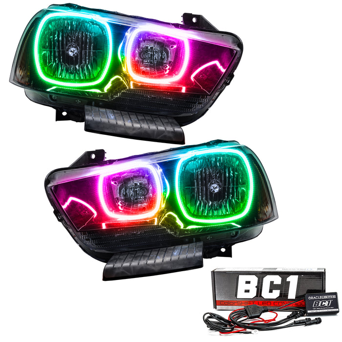 Oracle Lighting 7123-335 2011-2014 Dodge Charger Pre-Assembled LED Halo Headlights - (Non-HID) - Truck Part Superstore