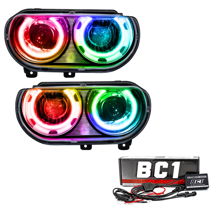 Oracle Lighting 7132-335 2008-2014 Dodge Challenger Pre-Assembled LED Halo Headlights - (HID) - Truck Part Superstore