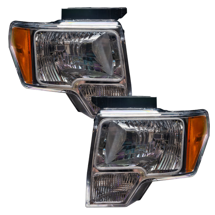 Oracle Lighting 7187-335 2009-2014 Ford F-150 Pre-Assembled LED Halo Headlights - (Chrome Housing) - Truck Part Superstore