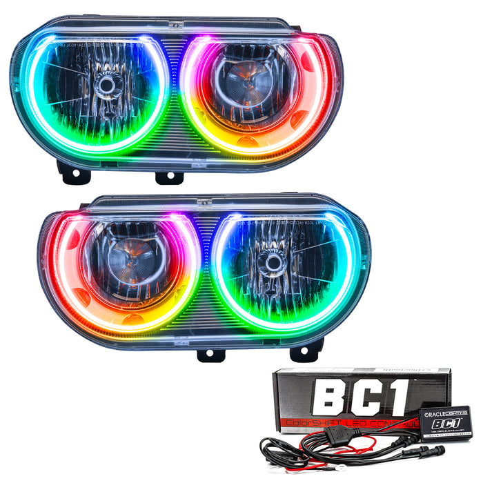 Oracle Lighting 7720-335 2008-2014 Dodge Challenger Pre-Assembled LED Halo Headlights - (Non-HID) - Truck Part Superstore