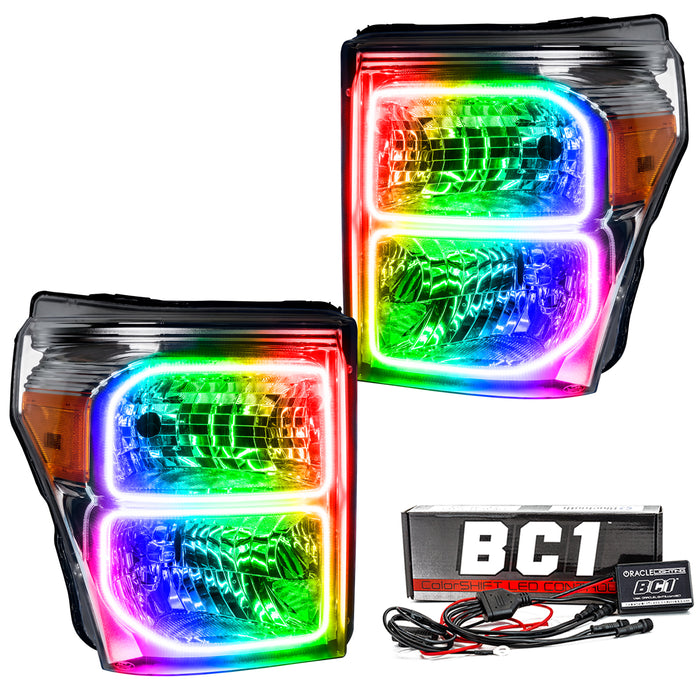 Oracle Lighting 8158-335 2011-2016 Ford F-250/350 Superduty LED Halo Headlights - (Chrome Housing) - Truck Part Superstore