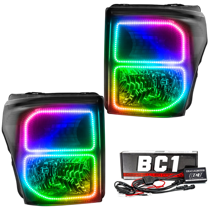 Oracle Lighting 8159-335 2011-2016 Ford F-250/350 Superduty LED Halo Headlights - (Black Housing) - Truck Part Superstore