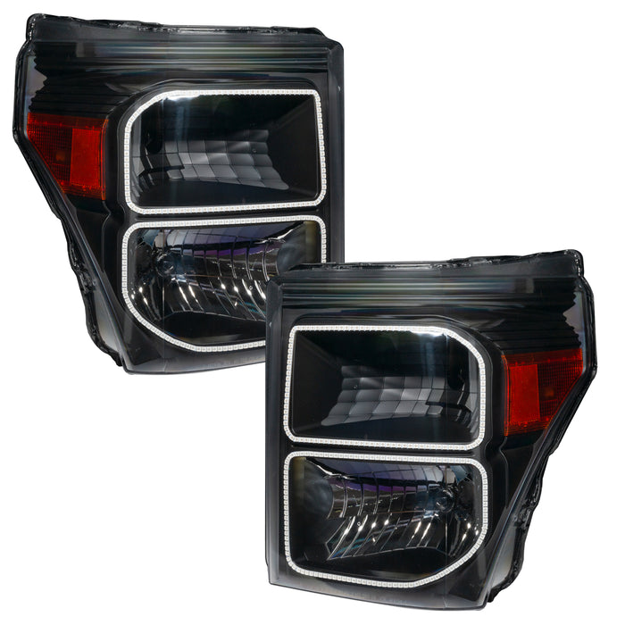 Oracle Lighting 8159-335 2011-2016 Ford F-250/350 Superduty LED Halo Headlights - (Black Housing) - Truck Part Superstore