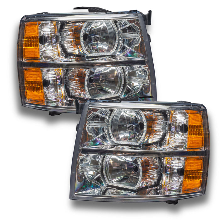 Oracle Lighting 8188-335 2007-2013 Chevrolet Silverado LED Square Style Halo Headlights (Chrome Housing) - Truck Part Superstore