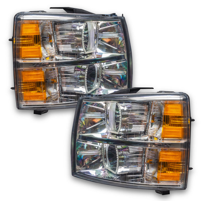 Oracle Lighting 8188-335 2007-2013 Chevrolet Silverado LED Square Style Halo Headlights (Chrome Housing) - Truck Part Superstore