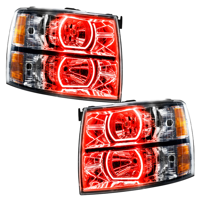 Oracle Lighting 8188-335 2007-2013 Chevrolet Silverado LED Square Style Halo Headlights (Chrome Housing) - Truck Part Superstore