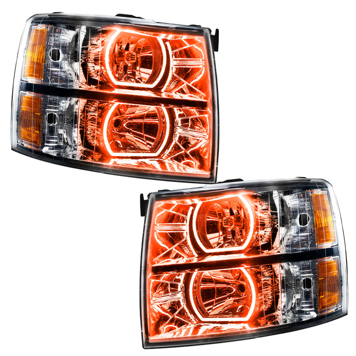 Oracle Lighting 8188-335 2007-2013 Chevrolet Silverado LED Square Style Halo Headlights (Chrome Housing) - Truck Part Superstore