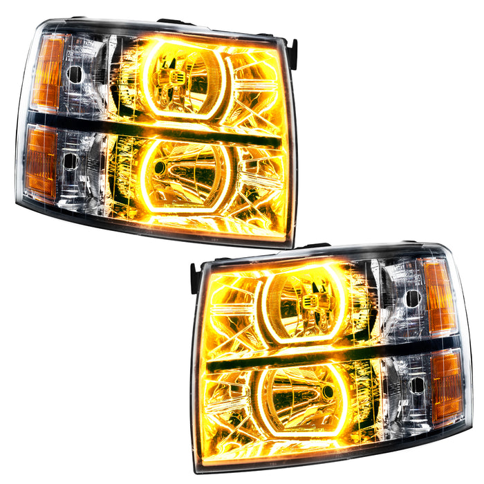 Oracle Lighting 8188-335 2007-2013 Chevrolet Silverado LED Square Style Halo Headlights (Chrome Housing) - Truck Part Superstore
