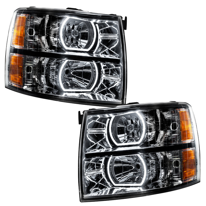 Oracle Lighting 8189-335 2007-2013 Chevrolet Silverado LED Square Style Halo Headlights - (Black Housing) - Truck Part Superstore
