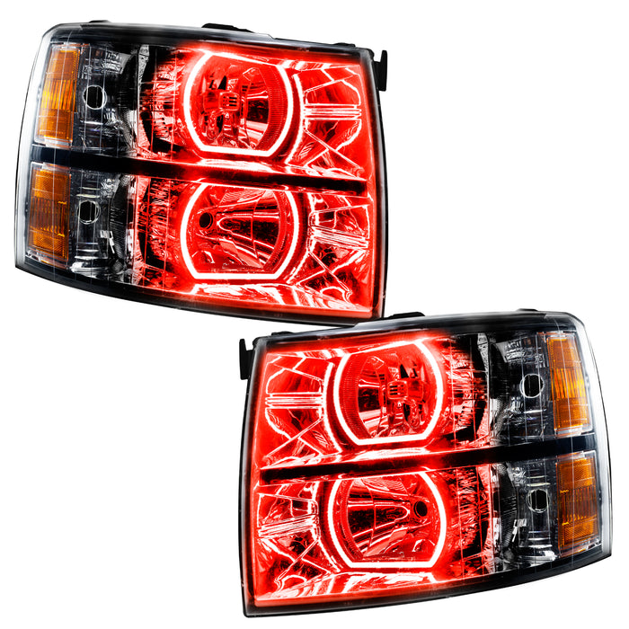 Oracle Lighting 8189-335 2007-2013 Chevrolet Silverado LED Square Style Halo Headlights - (Black Housing) - Truck Part Superstore