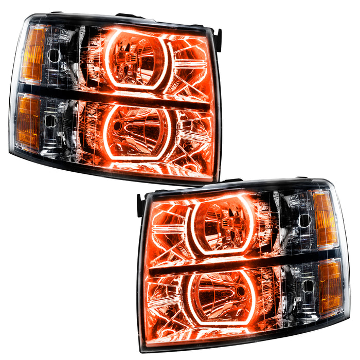 Oracle Lighting 8189-335 2007-2013 Chevrolet Silverado LED Square Style Halo Headlights - (Black Housing) - Truck Part Superstore