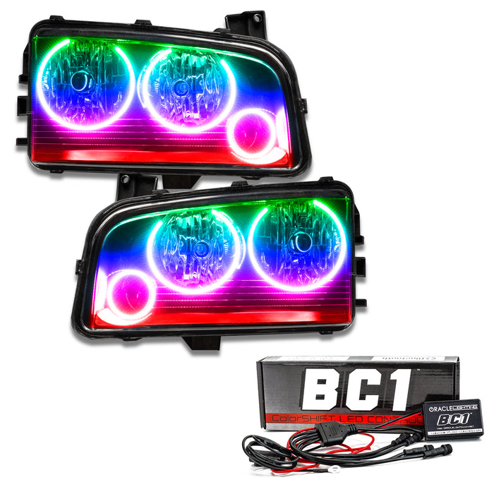 Oracle Lighting 8197-335 2005-2010 Dodge Charger Non-HID LED Halo Headlights - (w/Triple Halos) - Truck Part Superstore