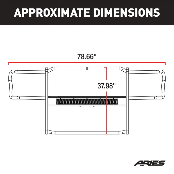 ARIES P3067 Pro Series Black Steel Grille Guard, Select Ford F-250, F-350, F-450, F-550 for Select Ford F-250