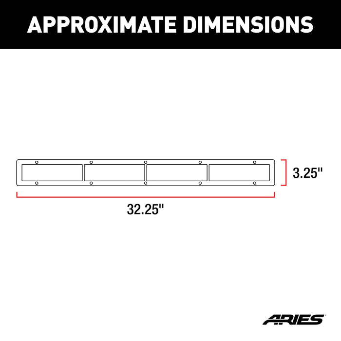ARIES PC30OB Pro Series 30-Inch Black Steel Light Bar Cover Plate