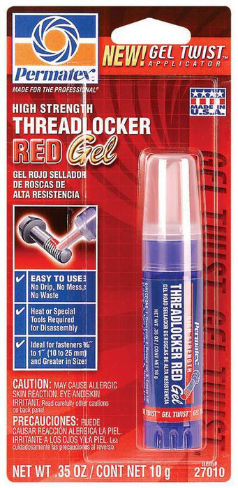 PERMATEX 27010 Red Threadlocker Gel Tube 10g
