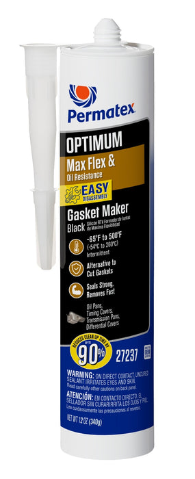 PERMATEX 27237 Optimum Black RTV 12 Oz Silicone Cartridge