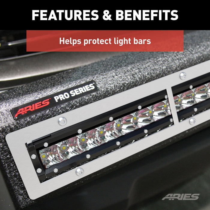 ARIES PJ20OS Pro Series 20-Inch Brushed Stainless Light Bar Cover Plate