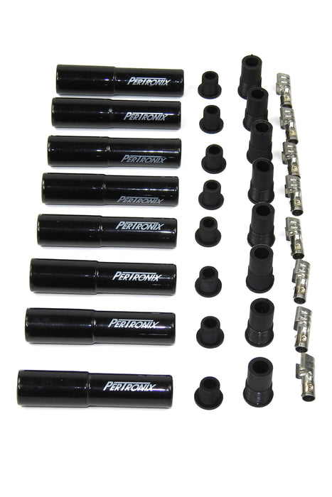 PERTRONIX IGNITION 8562HT-8 Ceramic Spark Plug Boot Kit Straight 8pk Black