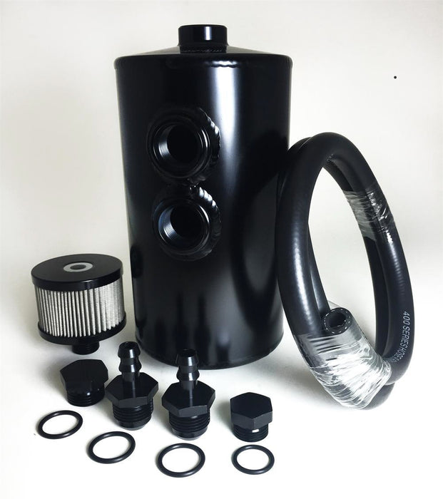 PROSPORT GAUGES PSCCAN Catch Can Dual Inlet Black Aluminum -10an ORB