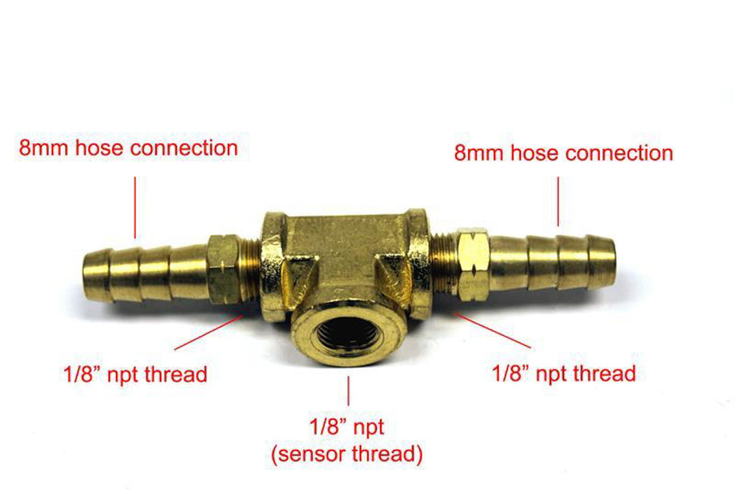 PROSPORT GAUGES PSFPSTF-8 Adaptor Fitting T for Fuel Pressure Sensor