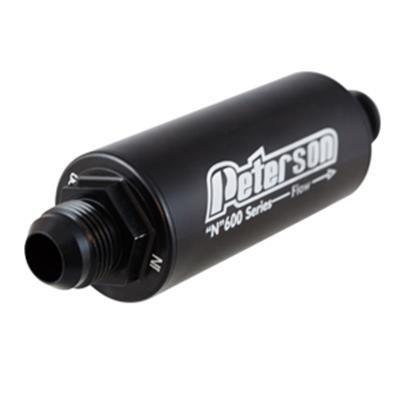 PETERSON FLUID 09-0620 Fuel Filter -6an 100 Micro Black