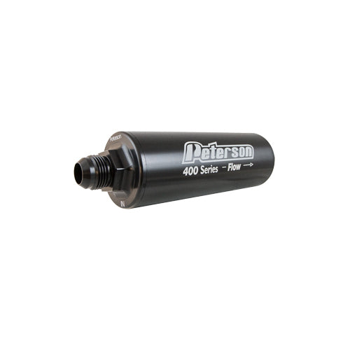 PETERSON FLUID 09-1477 -12 Inline Fuel Filter 45 Mic w/ 10an Acc. Port