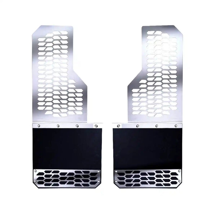 Putco 78000 Mud Skins Mud Flaps; Polished Stainless Steel; Features Hex Shield;