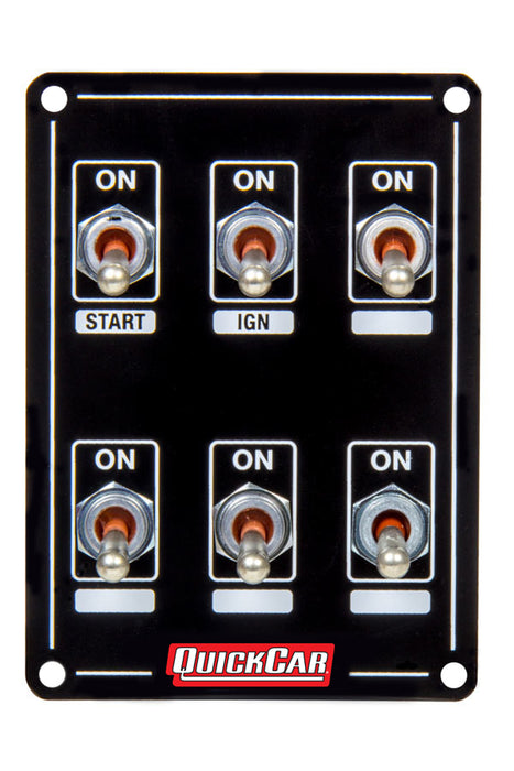 QUICKCAR RACING PRODUCTS 50-7614 Ignition Panel Extreme 6 Switch Dual Ignition