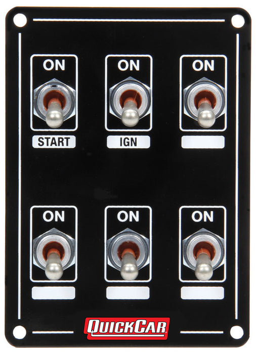 QUICKCAR RACING PRODUCTS 50-7631 Ignition Panel Extreme 6 Switch Single Ignition