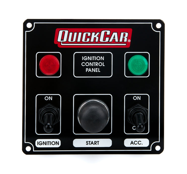 QUICKCAR RACING PRODUCTS 50-822 Ignition Panel Black w/ 1 Acc. & Lights