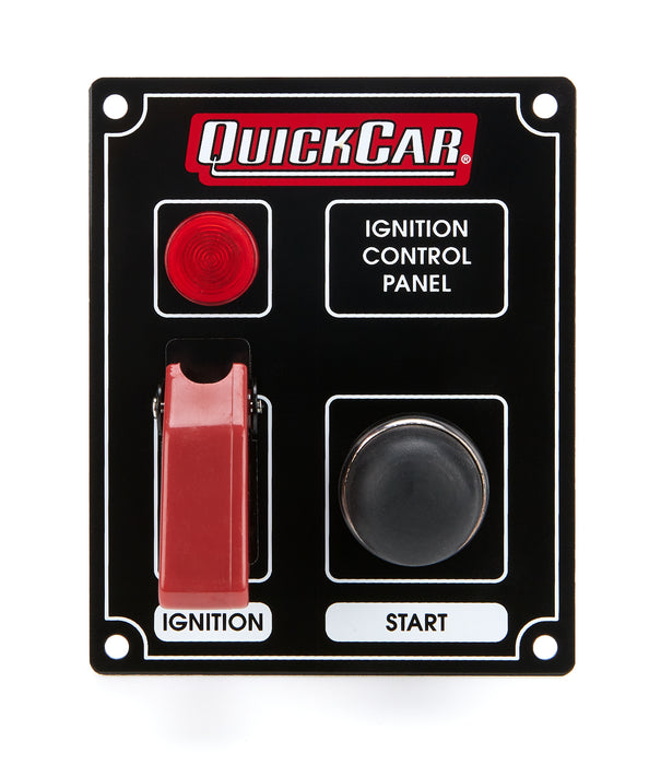 QUICKCAR RACING PRODUCTS 50-853 Ignition Panel Black w/ Flip Switch & Lights