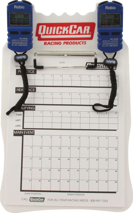 QUICKCAR RACING PRODUCTS 51-054 Clipboard Timing System White