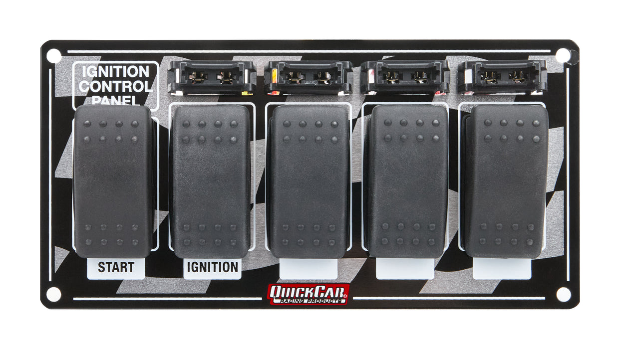QUICKCAR RACING PRODUCTS 52-163 Ignition Panel w/ Rocker Switches & Fuses