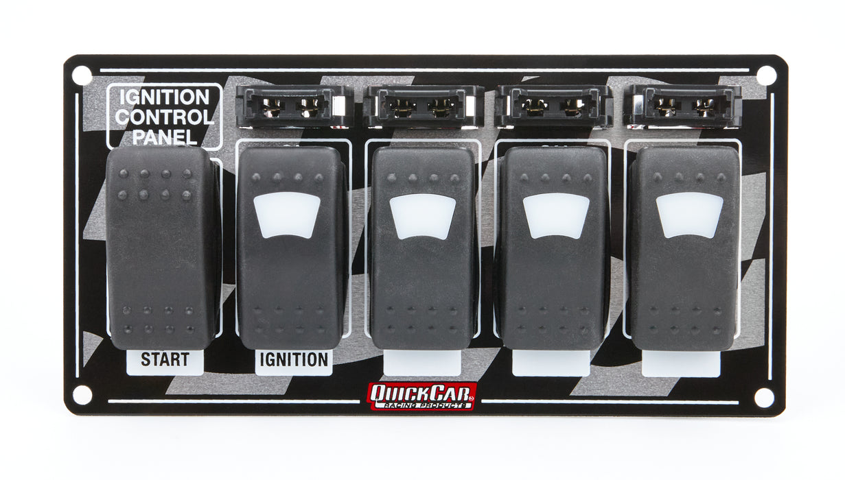 QUICKCAR RACING PRODUCTS 52-164 Ignition Panel w/ Rocker Switches Fuses & Lights