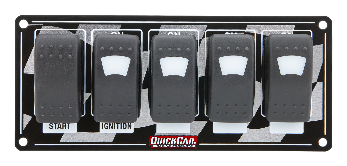 QUICKCAR RACING PRODUCTS 52-166 Ignition Panel w/ Rocker Switches & Lights