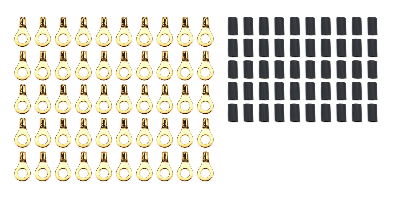 QUICKCAR RACING PRODUCTS 57-463-50 Ring Terminal 5/16in 10- 12 Ga w/Heat Shrink 50pk