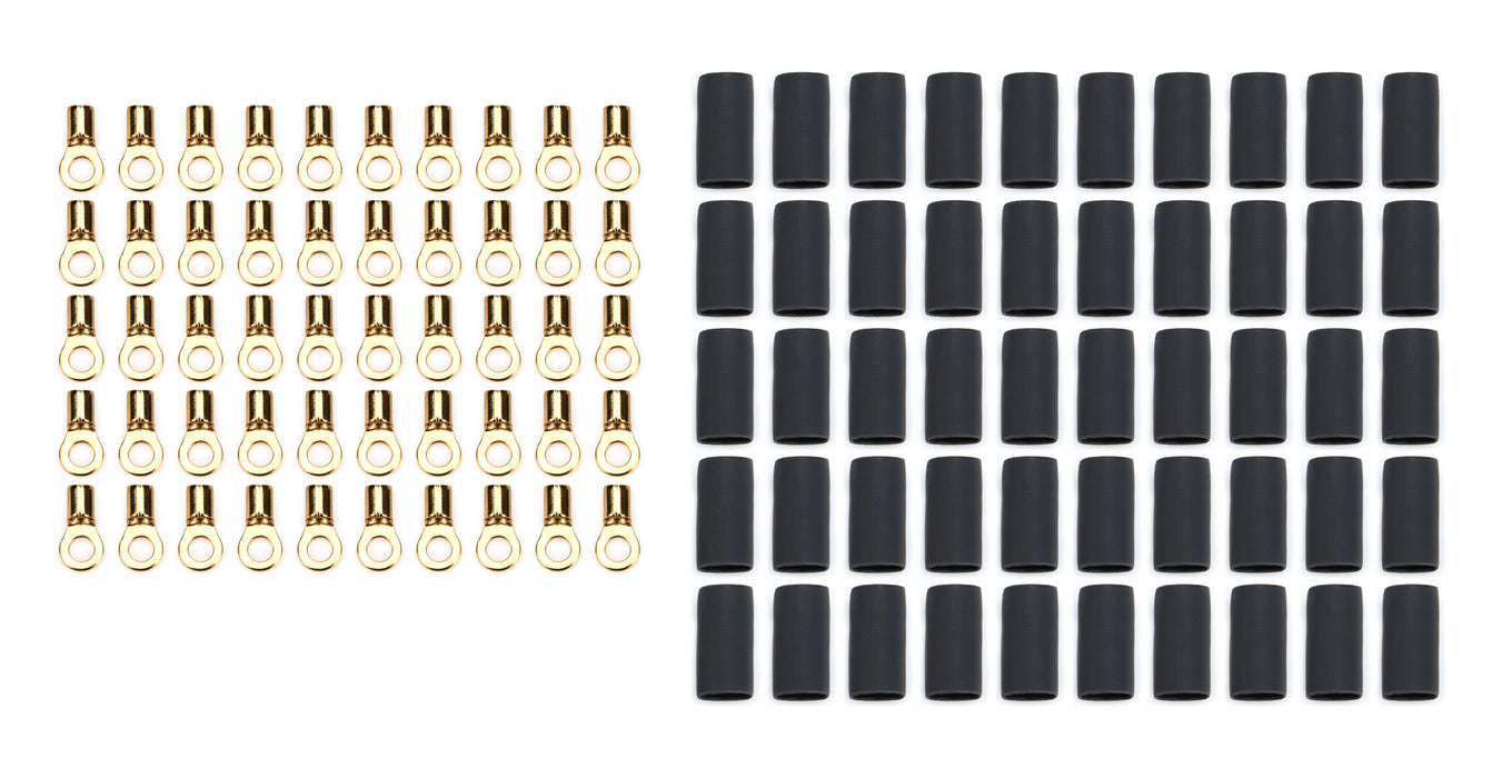 QUICKCAR RACING PRODUCTS 57-466-50 Ring Terminal #6 14-16 Ga w/Heat shrink 50pk