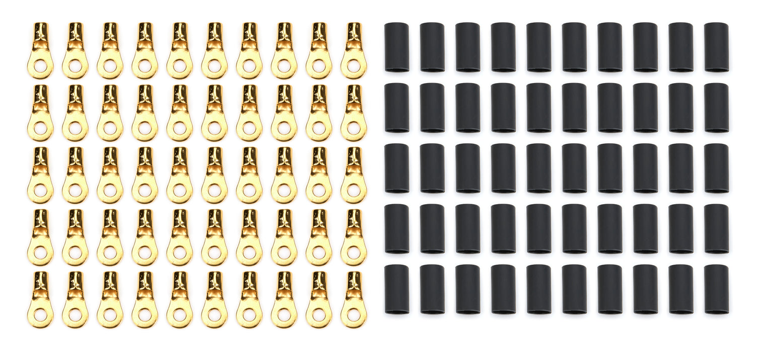 QUICKCAR RACING PRODUCTS 57-468-50 Ring Terminal #8 10-12 Ga w/Heat Shrink 50pk