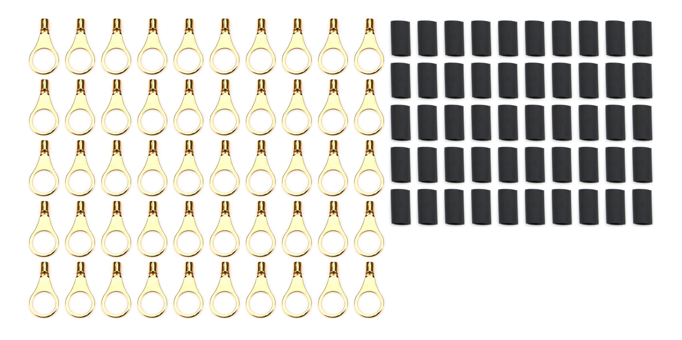 QUICKCAR RACING PRODUCTS 57-473-50 Ring Terminal 3/8in 14- 16 Ga w/Heat Shrink 50pk