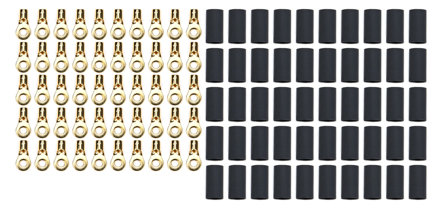 QUICKCAR RACING PRODUCTS 57-475-50 Ring Terminal #10 8-10 Ga w/Heat Shrink 50pk