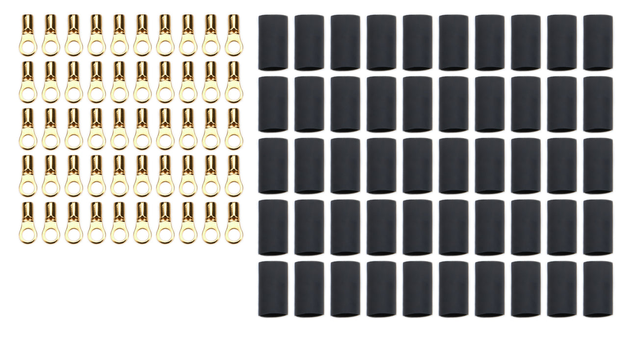 QUICKCAR RACING PRODUCTS 57-476-50 Ring Terminal #6 16-22 Ga w/Heat Shrink 50pk