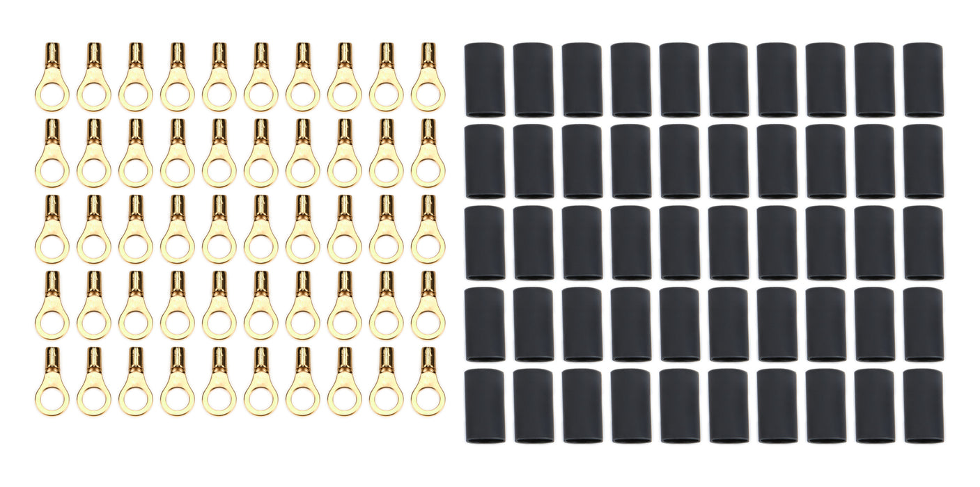 QUICKCAR RACING PRODUCTS 57-477-50 Ring Terminal #10 16-22 Ga w/Heat Shrink 50pk