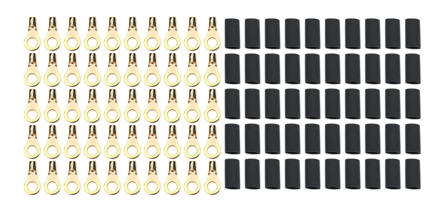 QUICKCAR RACING PRODUCTS 57-490-50 Ring Terminal 5/16in 8 Ga w/Heat Shrink 50pk