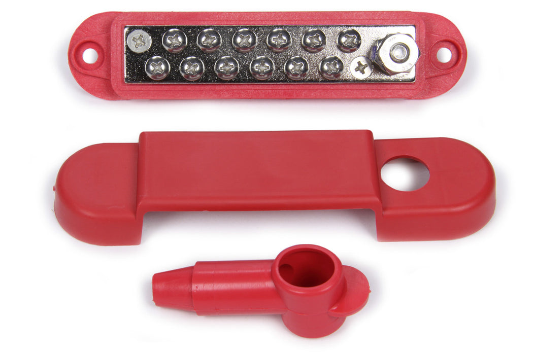 QUICKCAR RACING PRODUCTS 57-8012 Red Terminal Buss Bar w/Covers