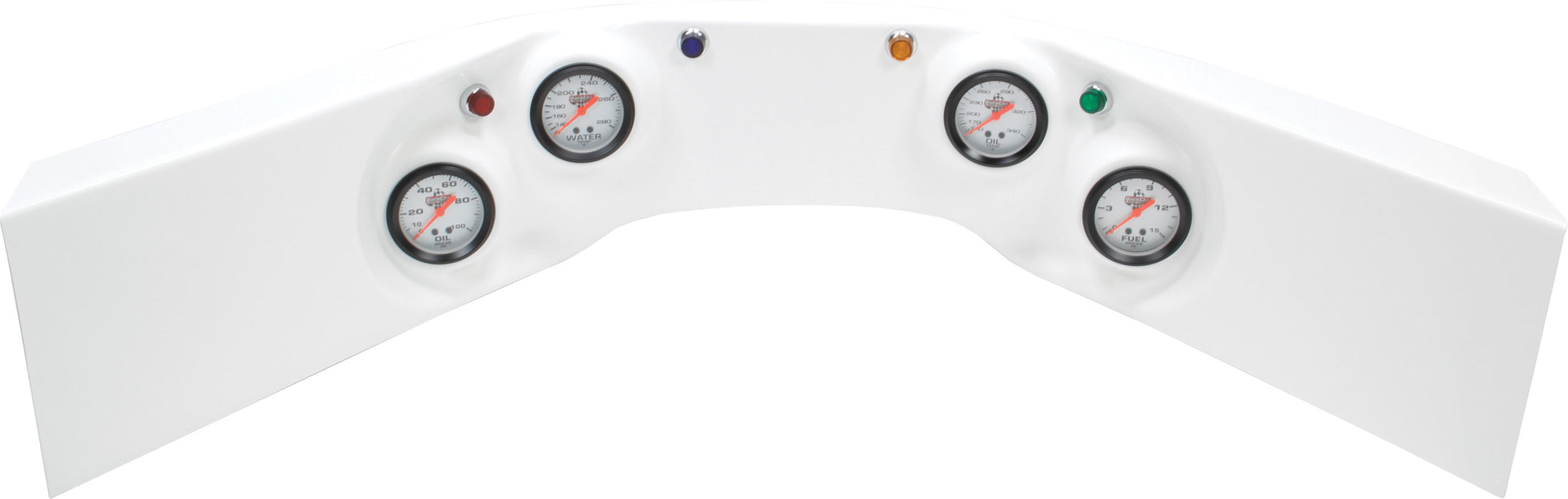 QUICKCAR RACING PRODUCTS 61-6024 4-Gauge Molded Dash OP/WT/OT/FP White