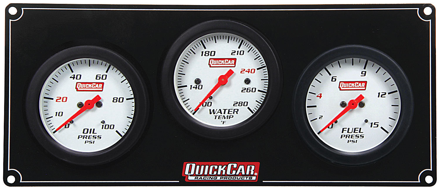 QUICKCAR RACING PRODUCTS 61-7012 3 Gauge Extreme Panel OP/WT/FP