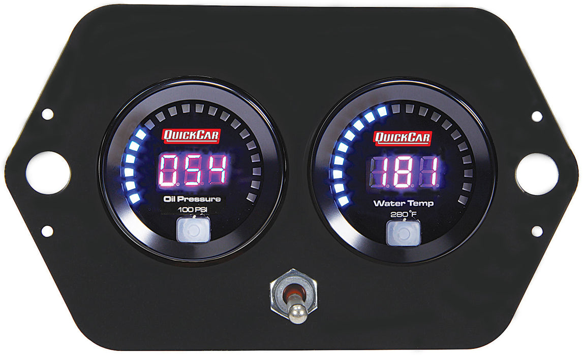 QUICKCAR RACING PRODUCTS 67-2005 Digital 2-Gauge Panel Open Wheel OP/WT w/Batt