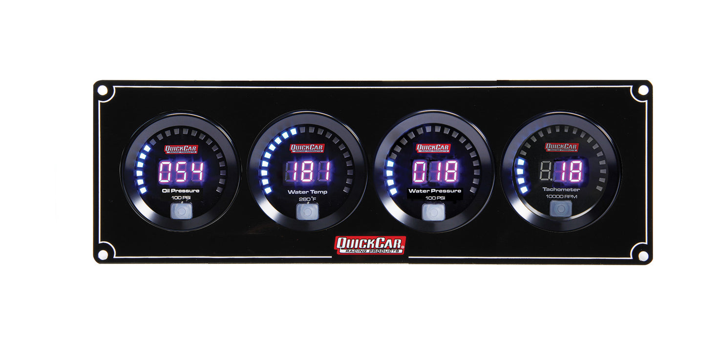 QUICKCAR RACING PRODUCTS 67-3046 Digital 3-1 Gauge Panel OP/WT/WP w/Tach
